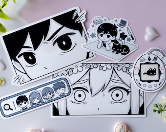 Omori White Space Bundle! Mini Prints & Stickers  - Omori Fanart - Matte Vinyl Stickers