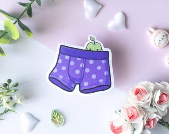 Stardew Valley Mayor Lewis Purple Shorts Sticker - Stardew Valley Cozy Game Stickers - Junimo - Waterproof Matte Vinyl Stickers