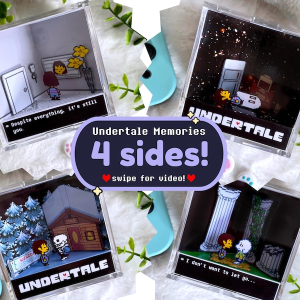 Undertale Memories 4-Sided 3D Cube Diorama – Shadow Box, Gamer Gift, Undertale Fan Merch - Despite everything, it's still you
