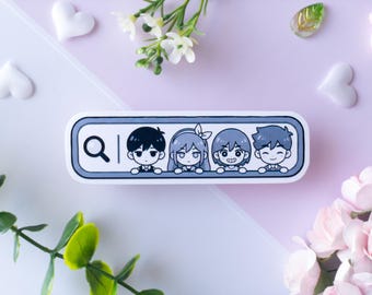 Omori Search Bar Sticker - Kel Aubrey Hero - Matte Vinyl Stickers