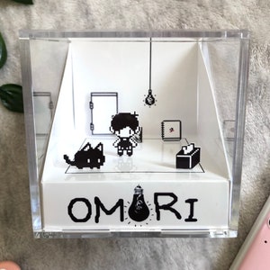 Omori 3D Cube Diorama - White Space - Mewo
