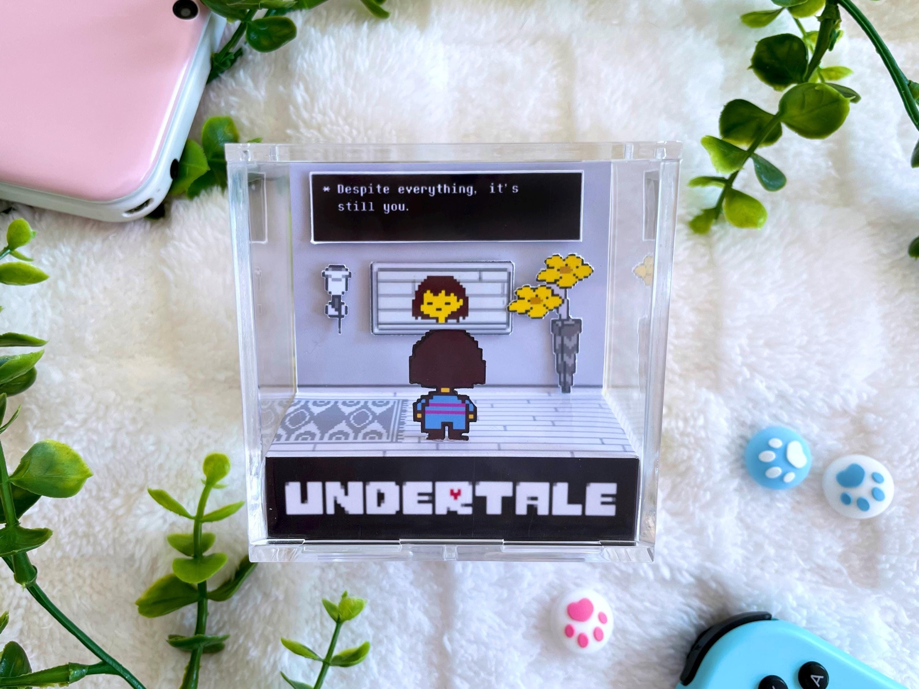 Undertale Dual Sided 3D Cube Diorama - Shadow Box, Gamer Gift