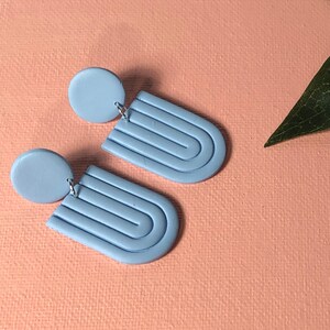 AMBYR | Hypoallergenic Polymer Clay Earrings, Clay Jewelry, Handmade Earrings, Blue Earrings, Polymer Jewelry, Gift, Statement Earrings
