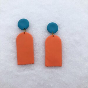 LAUREN | Polymer Clay Earrings, Hypoallergenic Earrings, Orange Earrings, Statement Earrings, Bright Earrings, Summer Earrings, Colorful
