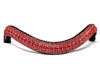 Browband Red, Horse browband, Bling browband, rhinestone browband, silver browband, brown leather browband,black leather browband