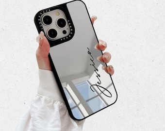 Custom Name iPhone Mirror Case – Personalized Cover for iPhone 17 16 15 14 13 12 11 Pro Max Plus – Stylish Initials Gift