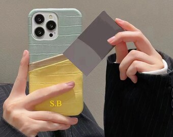 Personalized Leather Card Case | Shockproof iPhone Cover