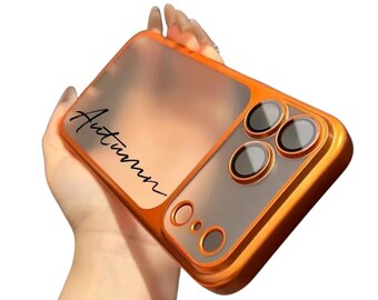 Personalized Signature Name Phone Case – Frosted Transparent Hard PC Cover for iPhone Series