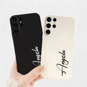 Customized Name Case Liquid Silicone, For Samsung Galaxy S25 S24 S23 S22 S21 Ultra S23 Plus Soft Silicone Cover