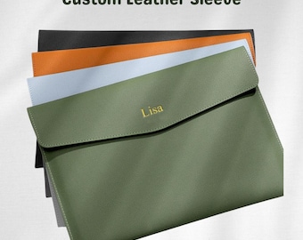 Personalized A4 PU Leather Document Holder, Waterproof Portfolio Folder, Magnetic Closure