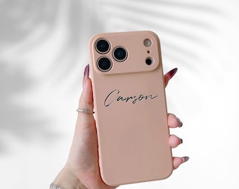 Custom Name Phone Case – Minimalist Soft Silicone Cover for iPhone 11-17 Pro Max, Air