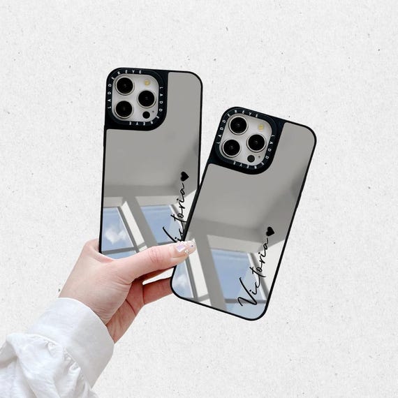 Custom Name iPhone Mirror Case – Personalized Cover for iPhone 17 16 15 14 13 12 11 Pro Max Plus – Stylish Initials Gift