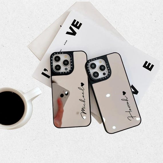 Custom Name iPhone Mirror Case – Personalized Cover for iPhone 17 16 15 14 13 12 11 Pro Max Plus – Stylish Initials Gift
