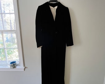 Vintage Black Silk Velvet Opera Coat