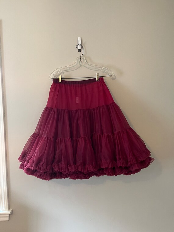 1950s Burgundy Malco Modes Nylon Petticoat