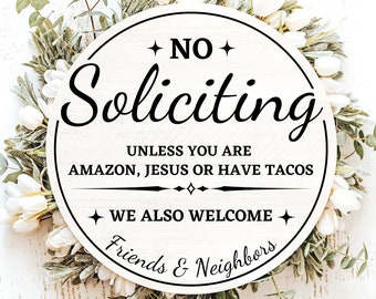 No Soliciting Sign for Door, No Soliciting Signs for Door, No Soliciting Door Sign, No Soliciting Sign Hanging, Unwelcome Sign, Go Away Sign