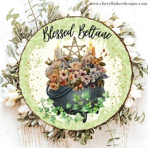 Beltane Wreath Sign, Beltane Art, Beltane Decor, Wiccan Wreath Sign, Wicca Decor, Beltane Altar, Witch Outdoor Decor, Witchy Door Hanger