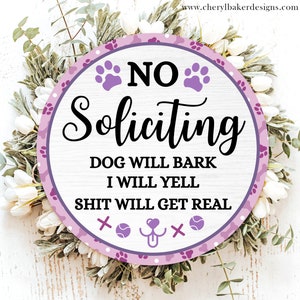 No Soliciting Sign Dog, No Soliciting Signs Ring, No Soliciting Dog Sign, No Soliciting Doorbell, Barking Dog Sign, Do Not Ring Doorbell