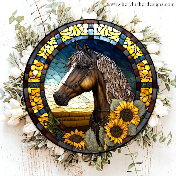 Horse Wreath Sign, Haflinger Horse Sign, ' Farmhouse Decor, Sunflower Wreath Sign, Barn Sign Horse, Country Decor, Equestrian Deco, Farmer