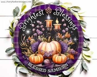 Samhain Sign, Pagan Door Decor, Wiccan Door Decor, Samhain Decorations, Samhain Wreath, Wiccan Wreath, Witchy Door Sign, Pagan Gifts, Witch