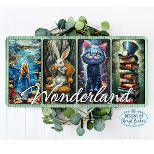 Alice in Wonderland Wreath Sign, Alice in Wonderland Decor, Alice in Wonderland Door Sign, Alice in Wonderland Signs, Alice in a Wonderland