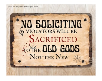 No Soliciiting Sign Funny, Humor Door Hanger, Unwelcome Porch Sign, No Solicit, No Religious Soliciting Sign, Macabre Decor, Witch, -pagan