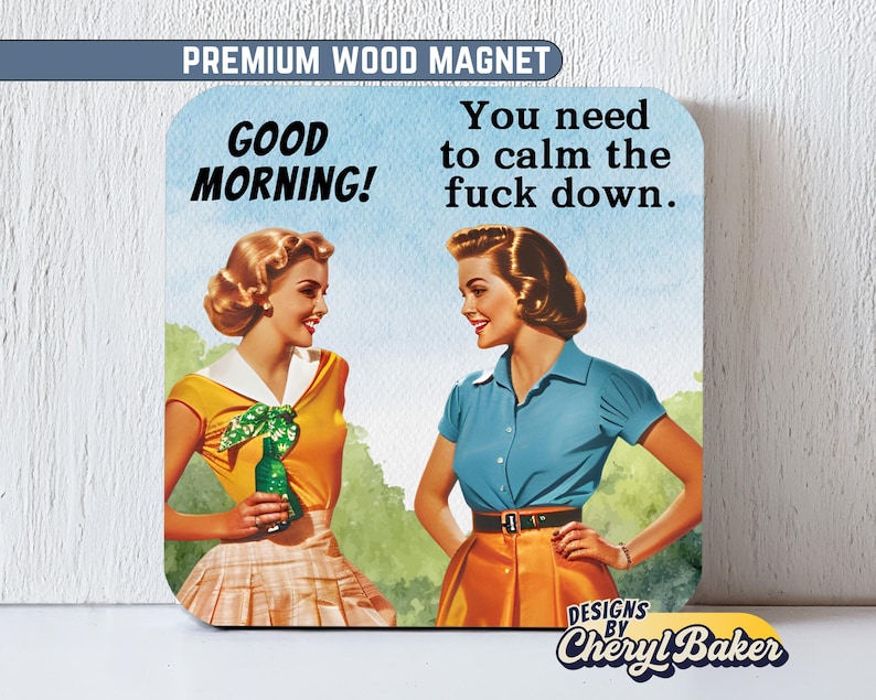 Funny Retro Magnet, Fun Magnets Funny Office Magnets, Silly Fridge Magnets, Adhd Magnet, Funny Adult Magnets, Fun Fridge Magnets, HR Gifts image 1