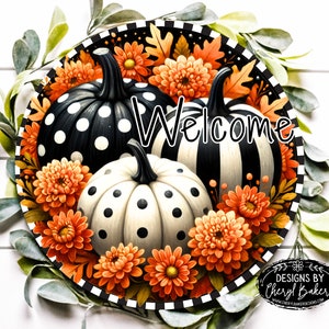 Pumpkin Wreath Sign, Thanksgiving Wreath Signs, Fall Pumpkin Welcome Sign, Halloween Wreath Sign, Fall Wreath Signs, Fall Wreath Attachment