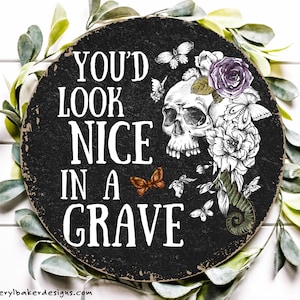 Dark Decor, Offbeat Oddities, Offbeat Accents, Zombie Sign, Gothic Decor, Goths, Madame Macabre Decor, Dark Academia Decor, Skulls Decor
