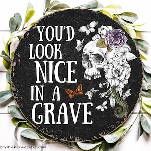 Dark Decor, Offbeat Oddities, Offbeat Accents, Zombie Sign, Gothic Decor, Goths, Madame Macabre Decor, Dark Academia Decor, Skulls Decor image 1