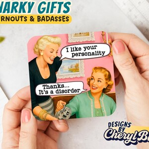 Funny Retro Magnet for Locker Fridge or Desk Sarcastic Quote Gift for Coworkers Magnet Collectors Office Humor Pink Decor Piece image 2
