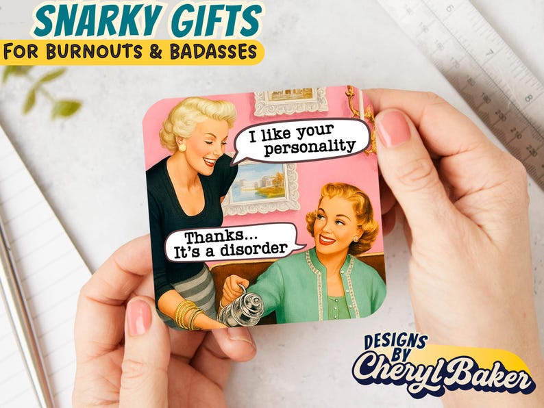 Funny Retro Magnet for Locker Fridge or Desk Sarcastic Quote Gift for Coworkers Magnet Collectors Office Humor Pink Decor Piece image 2