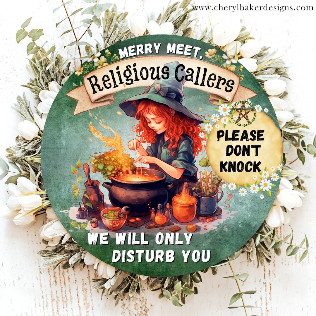 No Religious Soliciting Sign, Pagan Door Sign, Witch Signs for Wreaths ...