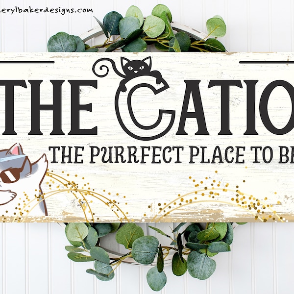 Catio Sign, Catio for Cats, Catio Outdoor, Spoiled Cat Sign, Tin Sign Cat, Outside Cat House Sign, Cat Signs Outdoor Patio, GiftforCat Lover