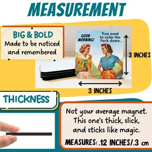 Funny Retro Magnet, Fun Magnets Funny Office Magnets, Silly Fridge Magnets, Adhd Magnet, Funny Adult Magnets, Fun Fridge Magnets, HR Gifts image 7