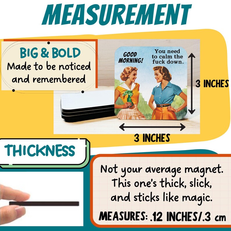 Funny Retro Magnet, Fun Magnets Funny Office Magnets, Silly Fridge Magnets, Adhd Magnet, Funny Adult Magnets, Fun Fridge Magnets, HR Gifts image 7