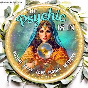 Fortune Tellers Sign, Psychic Reading Sign, Psychic Sign, Tarot Reader Sign, Psychic Wall Art, Wiccan Decor, Witchful Gift, Wiccan Door Sign