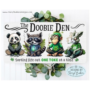 Doobie Den Sign, 420gifts for Men, Stoner Gifts, Marijuanna Decor, Pothead Sign, Pot Sign, 420gifts for Her, Cannabiss Gift, Hippie Decor image 1