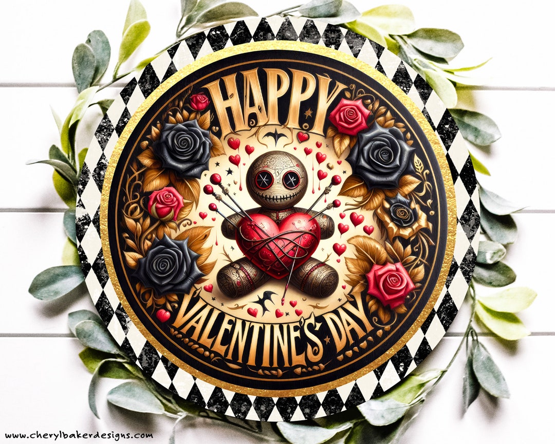 Goth Valentines Day Door Hanger, Anti