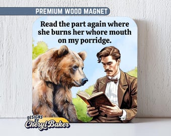 Funny Locker Magnet, Bear Magnet, Bookish Magnets, Cool Fridge Magnet, Dark Humor Magnet, Quirky Magnets, Adult Magnets Funny Animal Magnets