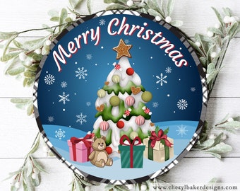 Merry Christmas wreath sign, metal wreath sign, holiday wreath sign, door hanging, wreath center, Christmas Door Sign, Xmas Door Hanger