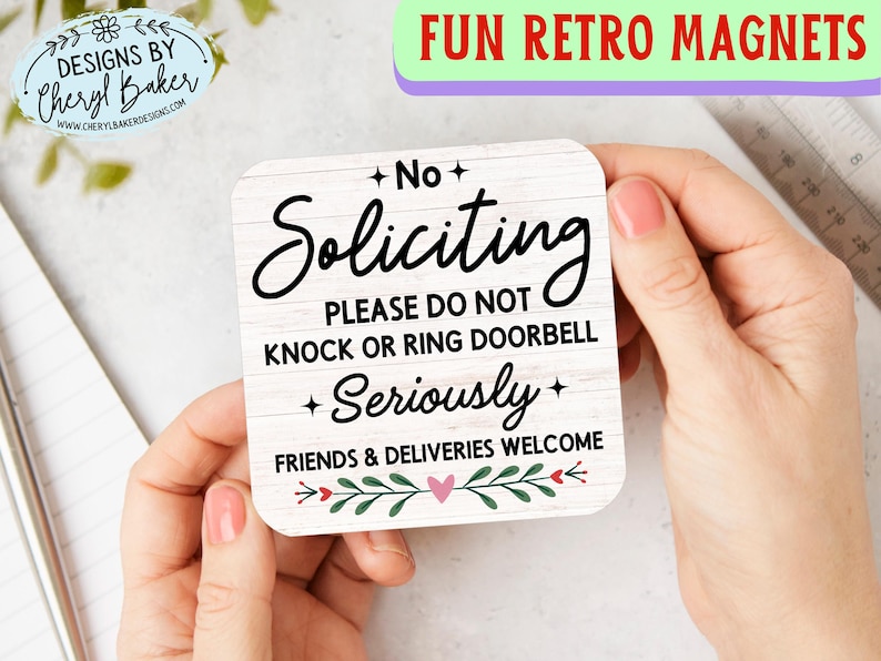 Door Magnet No Soliciting Magnetic Sign, No Soliciting Sign Magnetic, No Soliciting Magnet Door Sign, Door Magnet Sign, Magnetic Door Signs image 2