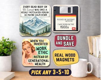 Imanes divertidos de trabajo, regalo para compañeros de trabajo, imanes divertidos de oficina, decoración divertida para cubículos, imán sarcástico de trabajo, imán retro divertido, imanes para nevera