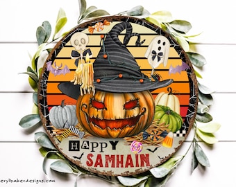 Samhain Decorations, Samhain Wreath Sign, Samhain Decor, Samhain Sign, Wiccan Wreath Sign, Wiccan Door Sign, Witchcraft Craft, Wicca Decor