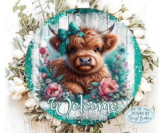 Cow Wreath Attachment, Cow Sign for Wreath, Cow Welcome Sign, Cow Door Hanger, Cow Wreath Sign, Cow Gifts for Cow Lovers, Cow for Wreath