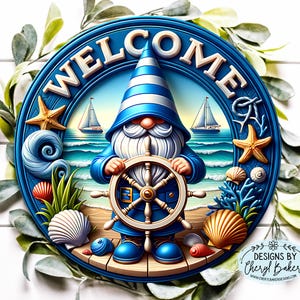 Nautical Welcome Sign, Ocean Welcome Sign, Coastal Door Sign, Nautical Door Sign, Ocean Door Hanger, Welcome Beach Wreath Signs, Beach Sign