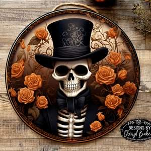 Skeleton Wreath Attachment, Skeleton Face Sign, Skeleton for Wreath, Skeleton Wreath Sign, Wreath Attachments for Halloween Wreath Signs