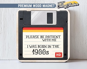 Funny Retro Floppy Disk Magnet for Office Desk or Fridge, Gift for Coworker, Work Cubicle Decor, 90s Nostalgia Gag Gift, Tech Humor