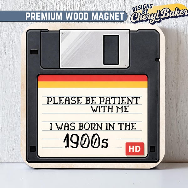Funny Retro Floppy Disk Magnet for Office Desk or Fridge, Gift for Coworker, Work Cubicle Decor, 90s Nostalgia Gag Gift, Tech Humor