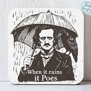 Edgar Allen Poe Gifts, Weird Magnets, Bookish Magnets, Cool Fridge Magnet, Quote Magnets, Quirky Magnets, Literary Magnets, Desk Magnet